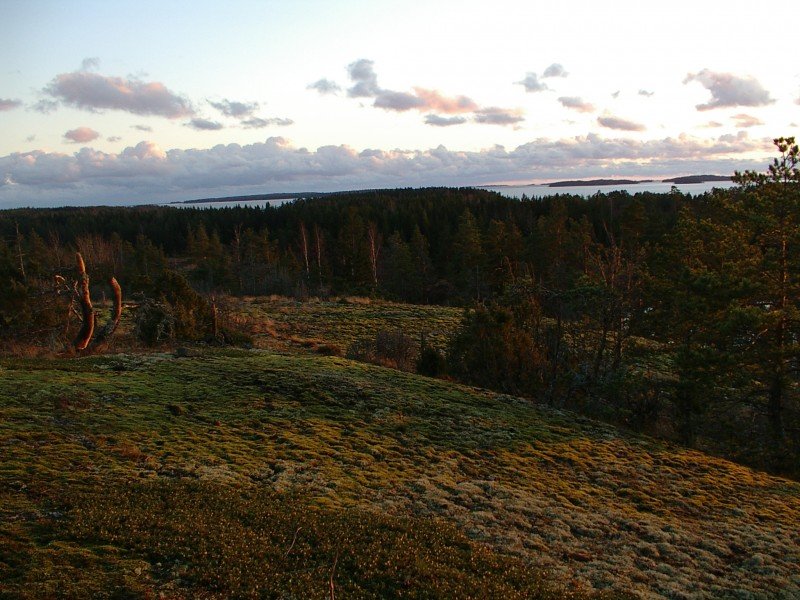 Viereinen kuva Nästiönvuorelta, josta voidaan nähdä vastakkaisilla suunnilla Häppilän Kirkkovuori ja Huovari.